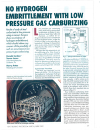 No Hydrogen Embrittlement with Low Pressure Gas Carburizing