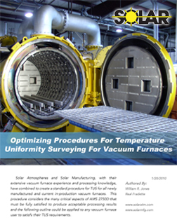 ptimizing Procedures For Temperature Uniformity Surveying For Vacuum Furnaces